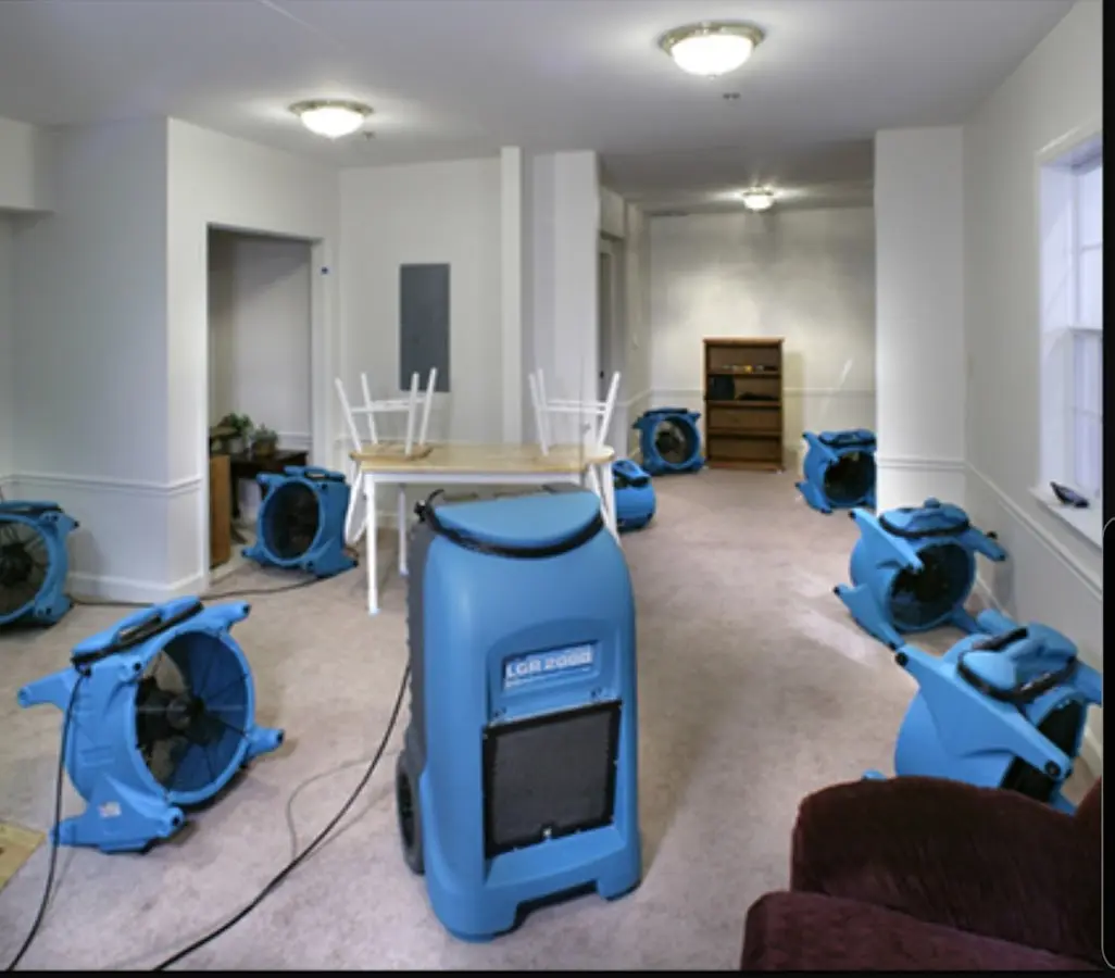 Air movers and dehumidifier setup for Water Extraction & Removal in Gulf Gate